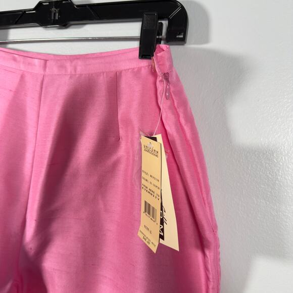 Deadstock 100% Silk Taffeta Pants Pink Vintage 90s Trousers Bubblegum Barbiecore - Picture 6 of 12